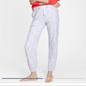 Gap Flannel Pajama Joggers - chambray and hearts